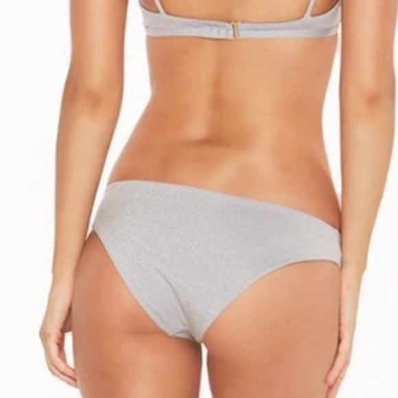 L*Space silvery GALAXY gray xs bikini bottom hipster cheeky seamless Lowrise - Picture 2 of 8